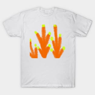 Orange green watercolor abstract art T-Shirt